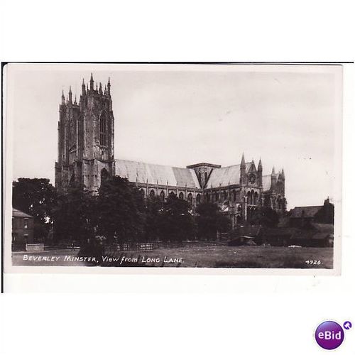 old postcard - Beverley Minster RP, from Long Lane
