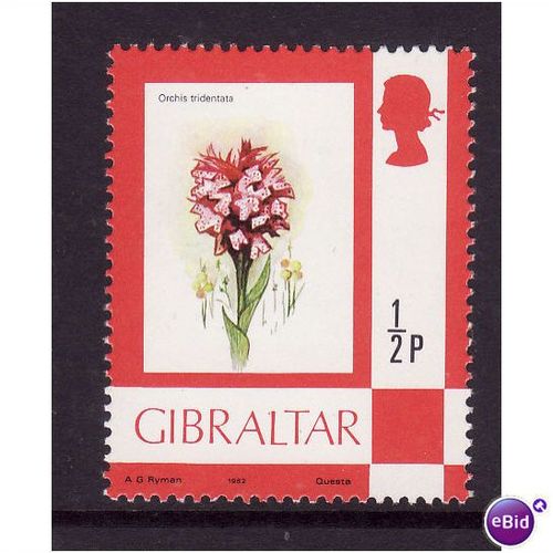 GIBRALTAR 1982 1/2P GIBRALTAR TOOTHED ORCHID SG 374 U/M MINT