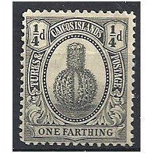 Turks & Caicos Islands 1922 SG162 1/4d Black Mounted.Mint