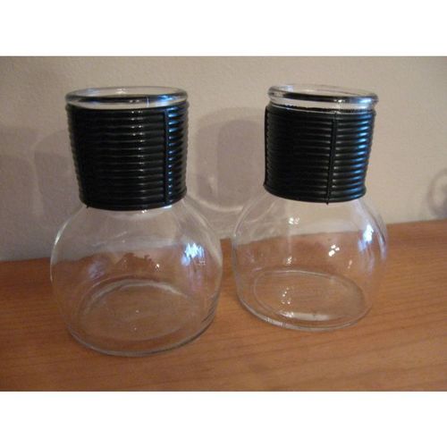 Two Vintage Individual Glass 1 1/2 -1 3/4 Cup Carafe Containers