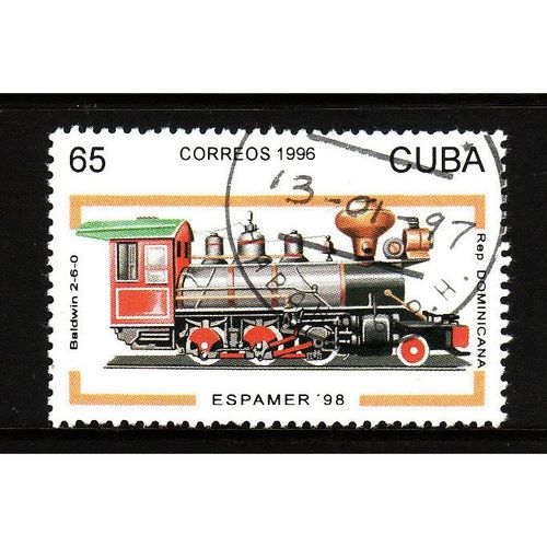 CUB 1996 LOCOMOTIVES SG4129 65c BALDWIN DOMINICAN REPUBLIC FINE USED