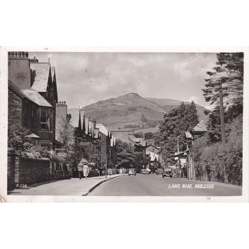 Real Photo Lake Road Ambleside Cumberland Postcard (CUM71686)