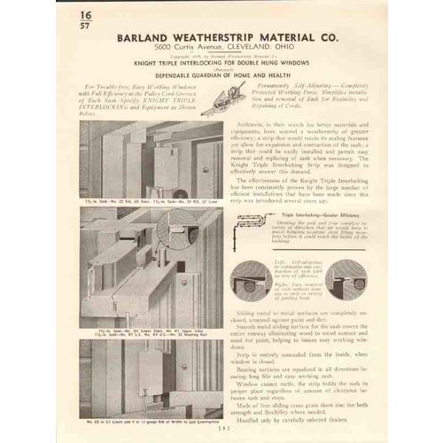 barland weatherstrip material company 1941 knight vintage catalog