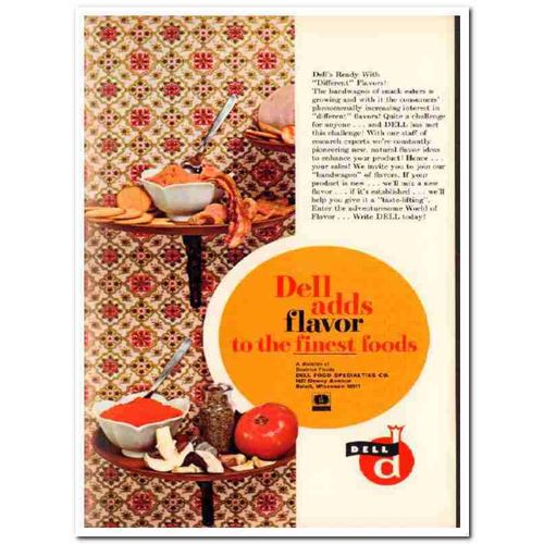 dell food specialties company 1968 ready different flavor vintage ad
