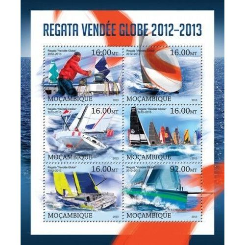 MOZAMBIQUE 2013 SHEET MNH REGATTA SPORTS DEPORTES 1