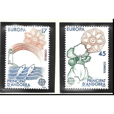 Andorra (Spanish Administration) Stamps Scott #173 To 174, Mint Never Hinged