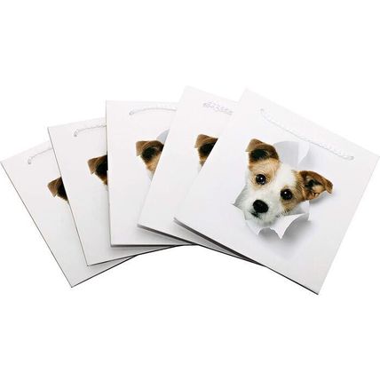 5 Pack of Gift Bags for Dog Lovers-Rope Handles-Reusable & Biodegradable-7"x7.5"