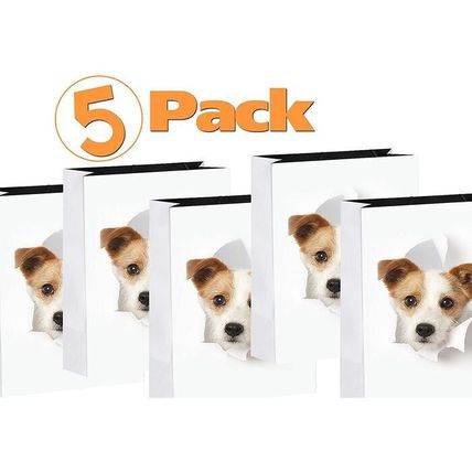 5 Pack of Gift Bags for Dog Lovers-Rope Handles-Reusable & Biodegradable-7"x7.5"