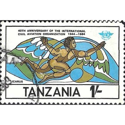 TANZANIA, AIR, Icarus, blue 1984, 1/-, #6