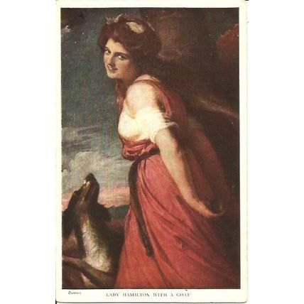 Art LADY HAMILTON (Romney) Postcard (Medici 48)