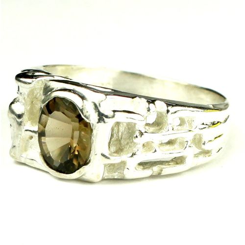 Smoky Quartz, 925 Sterling Silver Men's Ring, SR197
