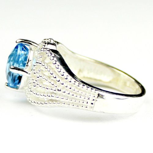 Swiss Blue Topaz, 925 Sterling Silver Ladies Ring, SR365