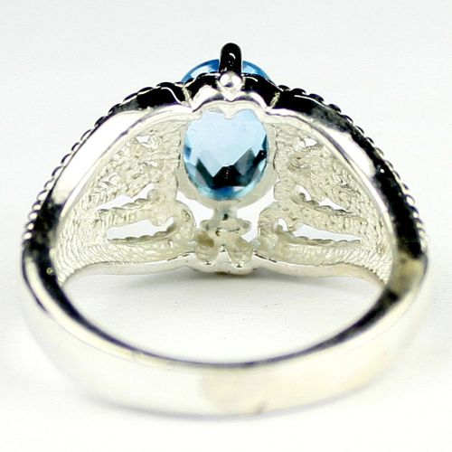 Swiss Blue Topaz, 925 Sterling Silver Ladies Ring, SR365
