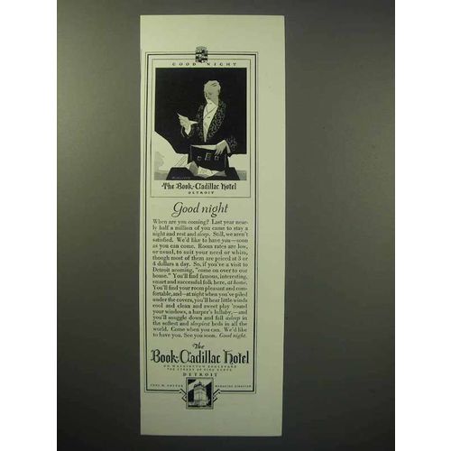 1930 Book-Cadillac Hotel Ad - Good Night