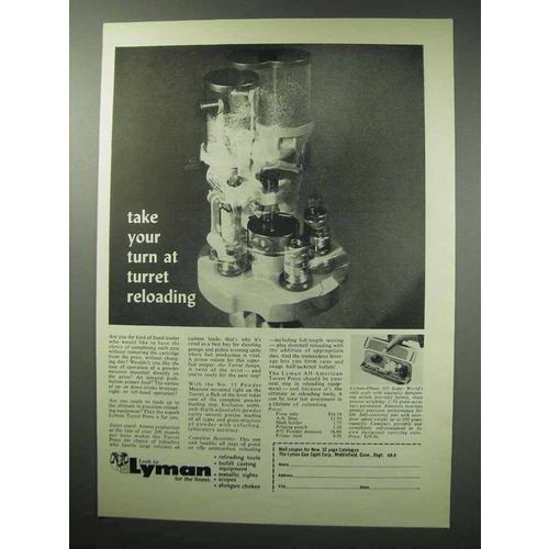 1963 Lyman All-American Turret Press Ad - Take Turn
