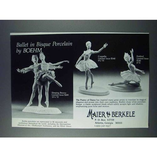 1981 Boehm Sleeping Beauty, Cappelia & Firebird Ad
