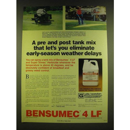 1990 PBI / Gordon Bensumec 4 LF Ad - A pre and post tank mix