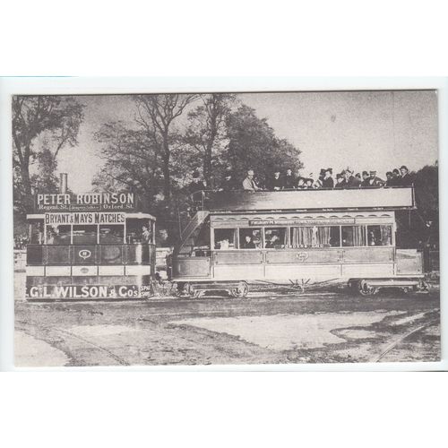 Steam Tram in Tottenham High Road Reproduction Postcard