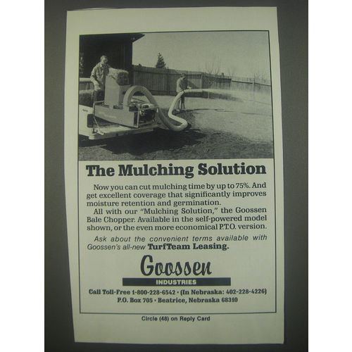 1991 Goossen Bale Chopper Ad - The mulching solution