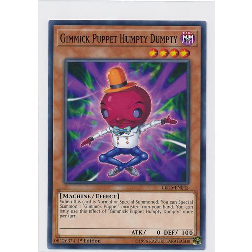YuGiOh Immortal Destiny LED5-EN042 Gimmick Puppet Humpty Dumpty 1st Edition
