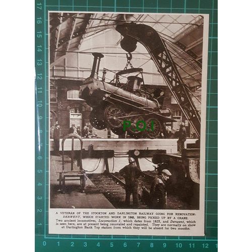 C2584) Locomotive DERWENT Renovation Stockton & Darlington Railway - 1961 Clip