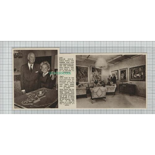 C2540) Sonja Henie Film Star Skater Oslo Norway Niels Onstad Art Museum - 1961