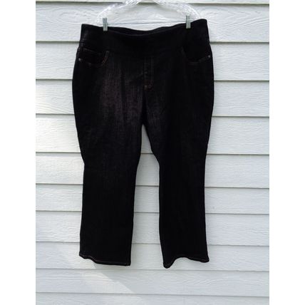 Womens D & Co Denim & Company Black Jeans 22WP 43x29 Stretch Pockets EUC
