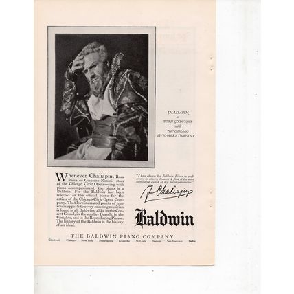 Baldwin Piano Company vintage Print Ad February 1925