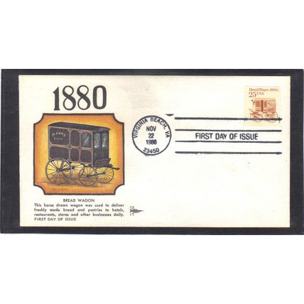FDC Gill Craft 2136 25c Bread Wagon (Cachet-U/A) CV00026