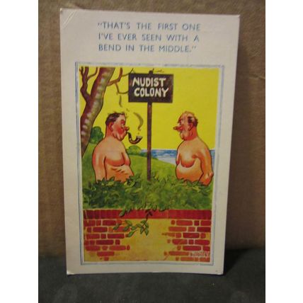 seaside comic humour unused vintage postcard humour by E. Marks COMICARD 2306