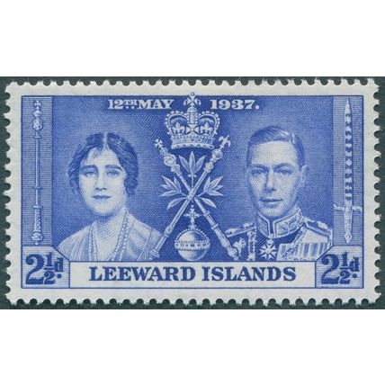 Leeward Islands 1937 2½d bright-blue Coronation SG 94 unused