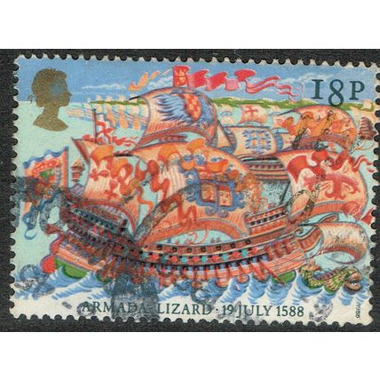 1988 400th Anniversary Spanish Armada 18p Multicoloured SG1400 GU