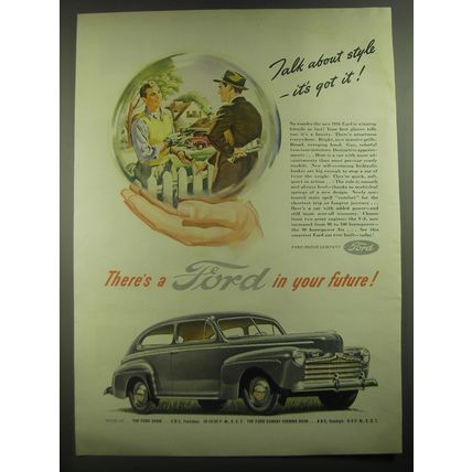 1946 Ford Cars Ad - Talk about style - it's got it!