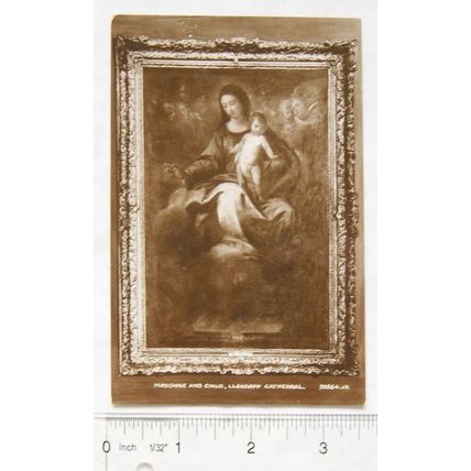 vintage postcard Madonna & Child, Llandaff Cathedral
