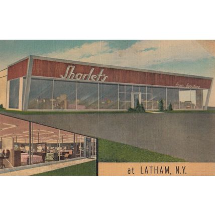 Sharlets Furniture Store Latham New York Advertising Old Postcard