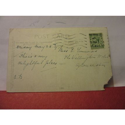 CENTRAL GARDENS by A R Quinton , BOURNEMOUTH antique used postcard 1917 pm =