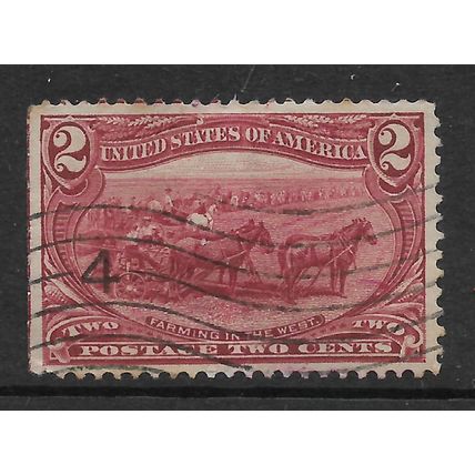 USA 1898 2c COPPER RED FARMING IN THE WEST SG 292 FINE USED#