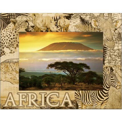 Africa Laser Engraved Wood Picture Frame Landscape (3 x 5)