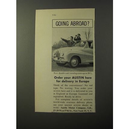 1953 Austin Cars Ad - Going abroad?
