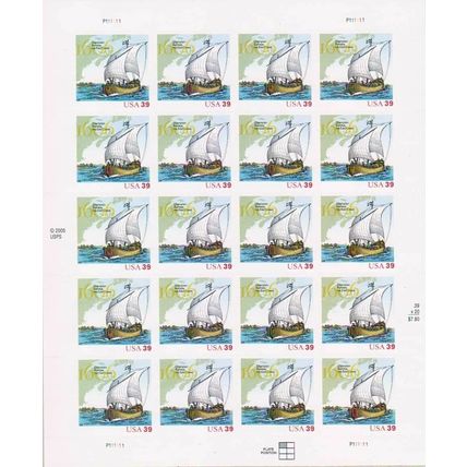 Samuel De Champlain Sheet of Twenty 39 Cent Postage Stamps Scott 4073
