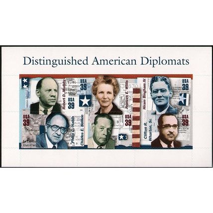 Distinguished American Diplomats Sheet of Six 39 Cent Postage Stamps Scott 4076