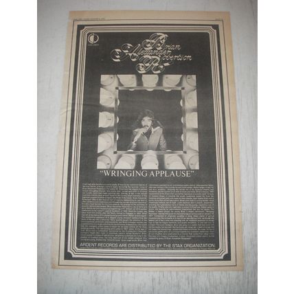 1973 Brian Alexander Robertson Wringing Applause Album Advertisement