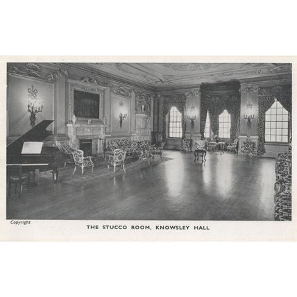 The Stucco Room Knowsley Hall Liverpool Lancashire Old Postcard