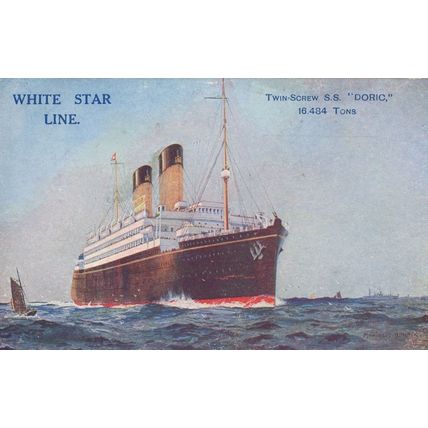 SS Doric White Star Line Ship Vintage Postcard