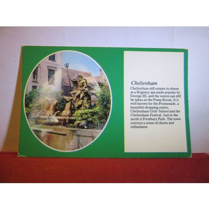 CHELTENHAM, GLOUCESTERSHIRE unused postcard Text View dated 1985 =