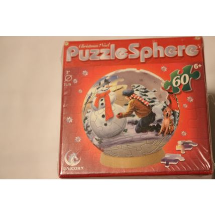 SNOWMAN 60 PIECE PUZZLE SPHERE SEALED SNOWMAN