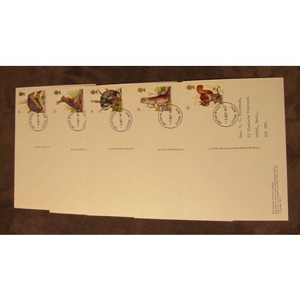 1977 GB PHQ Postcard FDc covers set - British Nature / Wildlife PHQ25 - Luton fr