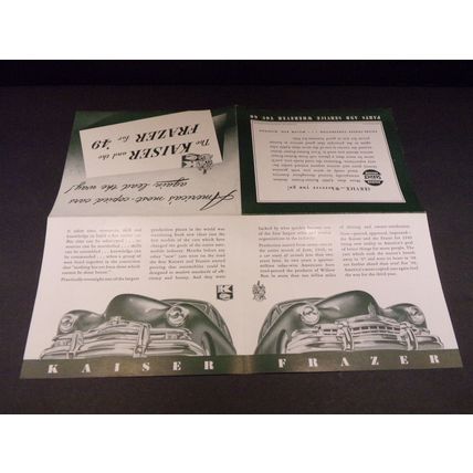 The Kaiser and the Frazer for '49 Sales Brochure 1949