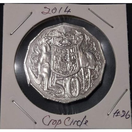Australia 2014 50c Coat of Arms 'Crop Circle' Variety - Circulated