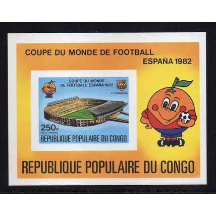 Congo Republic - 1980 - 250f World Cup Spain 1982, Imperf Mint Mini-Sheet